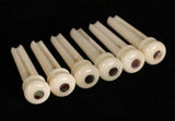 Bone Bridge Pins, White bone with Abalone inlay