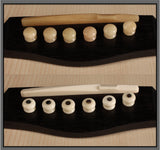 Bone Bridge Pins, White bone with Abalone inlay